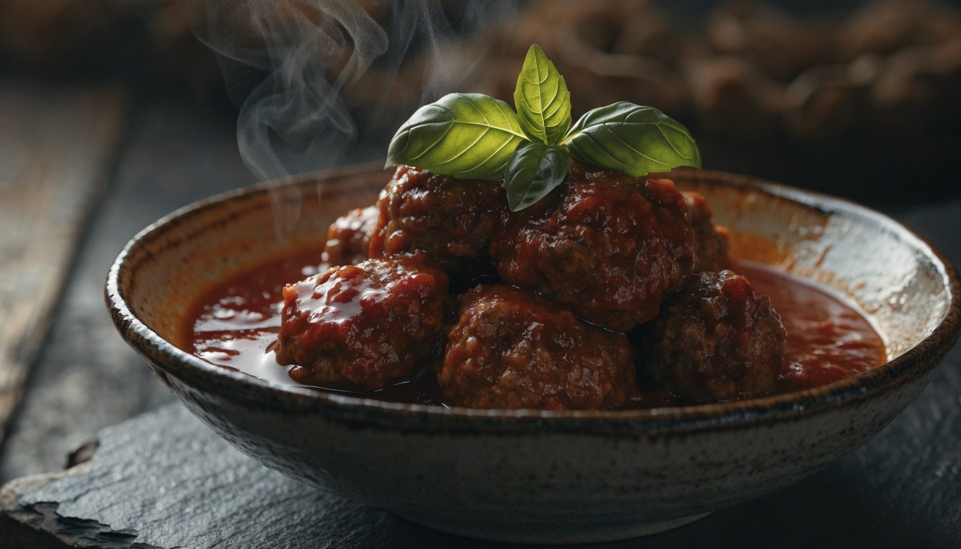 Stella D's grass-fed meatballs in a rich tomato sauce